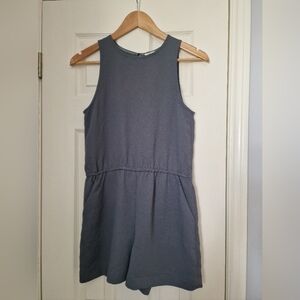 Aritzia Wilfred Olive Green Tank Romper, High Neck, Open Back Split Size XS